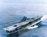 Asisbiz USS Franklin (CV 13) approaches New York City enroute to the New York Navy Yard for repairs 26th April 1945 80 G 274014