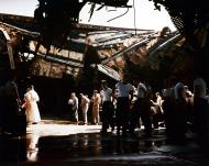 Asisbiz USS Franklin (CV 13) church service on the ship's ruined hangar deck near New York Harbor 28th April 1945 80 G K 5054