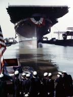 Asisbiz USS Franklin (CV 13) following her christening at the Newport News on 14th Oct 1943 01