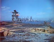 Asisbiz USS Franklin (CV 13) returning to Brooklyn Navy Yard for repairs following Jap bomb hit on 19th Mar 1945 80 GK 4760