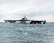 Asisbiz USS Franklin (CV 13) viewed from USS Hornet (CV 12) operating near the Marianas 1st Aug 1944 80 G 367248
