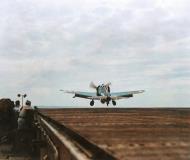 Asisbiz Grumman F6F Hellcat taking off from the USS Hornet II (CV 12) on 6th June 1945 80 G 367441