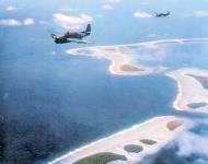 Asisbiz Grumman TBF 1C Avenger VT 2 during a strike on Woleai USS Hornet II (CV 12) 01