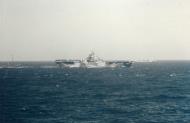 Asisbiz USS Hornet II (CV 12) at sea during the Okinawa Operation seen from USS Belleau Wood 29th Mar 1945 80 G K 5184