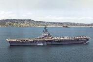 Asisbiz USS Hornet II (CVA 12) at anchor when assigned to Air Task Group 4 (ATG 4) in the Western Pacific from 6th Jan to 2nd July 1958