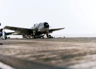 Asisbiz Grumman F6F Hellcat being launched from USS Langley (CVL 27) near Nansei Shoto off China coast 10th Oct 1944 80 G 284083