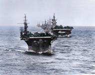 Asisbiz Task Group 38.3 with USS Langley (CVL 27) leading entering Ulithi anchorage 12th Dec 1944 80 G 301351