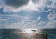 Asisbiz Hellcat takes off from USS Lexington II (CVA 16) for 3rd day of strikes on Mili Atoll Marshall Islands Nov 1943 80 G 415580