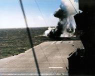 Asisbiz Japanese Kate shot down by USS Lexington II (CV 16) during US Navy's raid on Eniwetok 4th Dec 1943