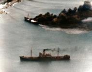 Asisbiz Japanese convoy under attack from USS Lexington II (CV 16) planes off Camranh Bay French Indochina 12th Jan 1945 80 G 301336
