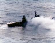 Asisbiz Japanese frigate hit by USS Lexington II (CV 16) planes off Juinhon French Indochina 12th Jan 1945 80 G 301337