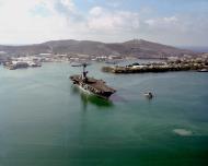 Asisbiz USS Lexington (AVT 16) leaving Guantanamo Bay c1989