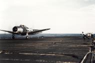Asisbiz USS Lexington II (CV 16) Douglas SBD Dauntless dive bomber landing Gilberts Ops Nov Dec 1943 80 G K 15295