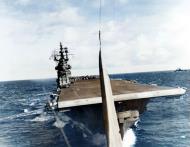 Asisbiz USS Lexington II (CV 16) SBD Dauntless dive bomber which has just taken off during TF 58 strikes in the Marianas 13th June 1944 80 G 236932