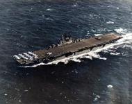 Asisbiz USS Lexington II (CV 16) aerial port bow view 10th March 1944 80 G 217771