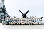 Asisbiz VBF 95 Squadron portrait taken on board USS Lexington II (CV 16) Aug 1945 NH 96614