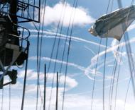 Asisbiz Vapor trails left by fighter planes during the Japanese air attack on TG 58.3 Philippine Sea 19th June 1944 80 G 236964