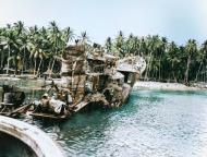 Asisbiz Japanese destroyer Kikuzuki (1926 1942) under salvage in Halavo Bay Florida Island near Tulagi Aug 1943 USMC 59615