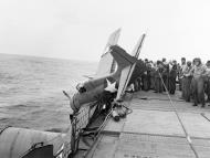 Asisbiz Grumman F4F 4 Wildcat VF 4 landing mishap aboard USS Ranger (CV 4) 25th Aug 1942 80 G 11800