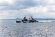 Asisbiz HMS Belfast leaving Scapa Flow for the Normandy beaches June 1944 IWM