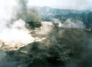 Asisbiz Seaplane base and town under attack on Chichi Jima Bonin Island by USS San Jacinto (CVL 30) planes 2nd Sep 1944 80 G 248844