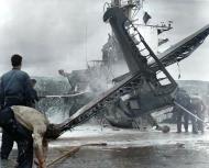 Asisbiz USS Suwannee (CVE 27) TBM 3 Avenger BulNo 68368 bomb exploded immediately after a normal landing 2KIA 14INJ 24th May 1945 02