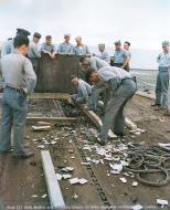 Asisbiz USS Suwannee (CVE 27) TBM 3 Avenger BulNo 68368 bomb exploded immediately after a normal landing 2KIA 14INJ 24th May 1945 05
