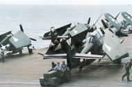Asisbiz Grumman TBM 3D Avenger VT 87 CAG87 White 315 and 304 USS Ticonderoga (CV 14) off Okinawa 7th Jun 1945 01