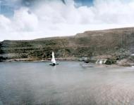 Asisbiz Japanese Cargo Ship SS Shoun Maru under attack by USS White Plains (CVE 66) aircraft off Rota Island Marianas 23rd Jun 1944 80 G 384149