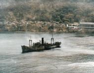 Asisbiz Japanese Cargo Ship SS Shoun Maru under attack by USS White Plains (CVE 66) aircraft off Rota Island Marianas 23rd Jun 1944 NH 95564