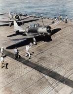 Asisbiz Douglas SBD 5 onboard USS Yorktown II (CV 10) awaits the take off signal 1st Sep to 6th Oct 1943 80 G 43861