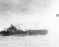 Asisbiz Japanese kamikaze attack on USS Yorktown II (CV 10) off Okinawa 29th March 1945 80 G 313127