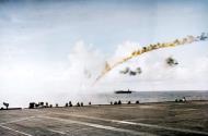 Asisbiz Japanese plane is sot down during a dusk attack on TG 52.11 off Saipan 18th June 1944 80 G 238306