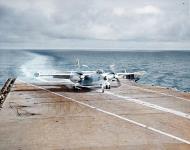 Asisbiz North American AJ Savage attack plane Lands on board USS Yorktown II (CVA 10) 6th Dec 1955 NH 97459
