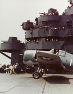 Asisbiz USS Yorktown II (CV 10) Grumman F6F 3 Hellcat fighter during shakedown operations in the spring of 1943 80 G K 15102