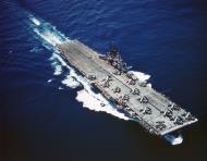 Asisbiz USS Yorktown II (CV 10) plows through water on shakedown cruise prior to joining fleet 80 GK 14379
