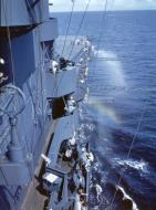 Asisbiz USS Yorktown II (CV 10) side view showing gun compartments June 1943 80 GK 15251