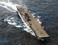 Asisbiz USS Yorktown II (CV 10) with Grumman F6F 3 Hellcats from VF 5 on station 1943