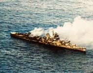 Asisbiz Japanese heavy cruiser Mikuma bombed by planes from Enterprise and USS Hornet 6th June 1942 asisbiz color