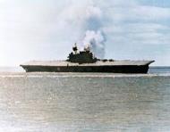 Asisbiz USS Yorktown (CV 5) dead in the water and listing heavily after being hit by two torpedoes 4th June 1942 80 G 17062